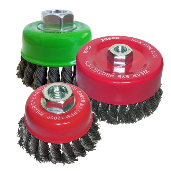 Twist Knot Cup Brushes - for Angle Grinders